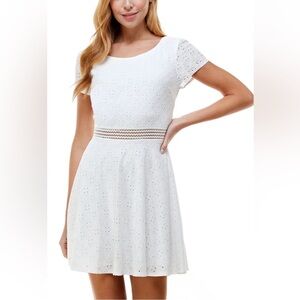 City Studio White Eyelet Midi Dress